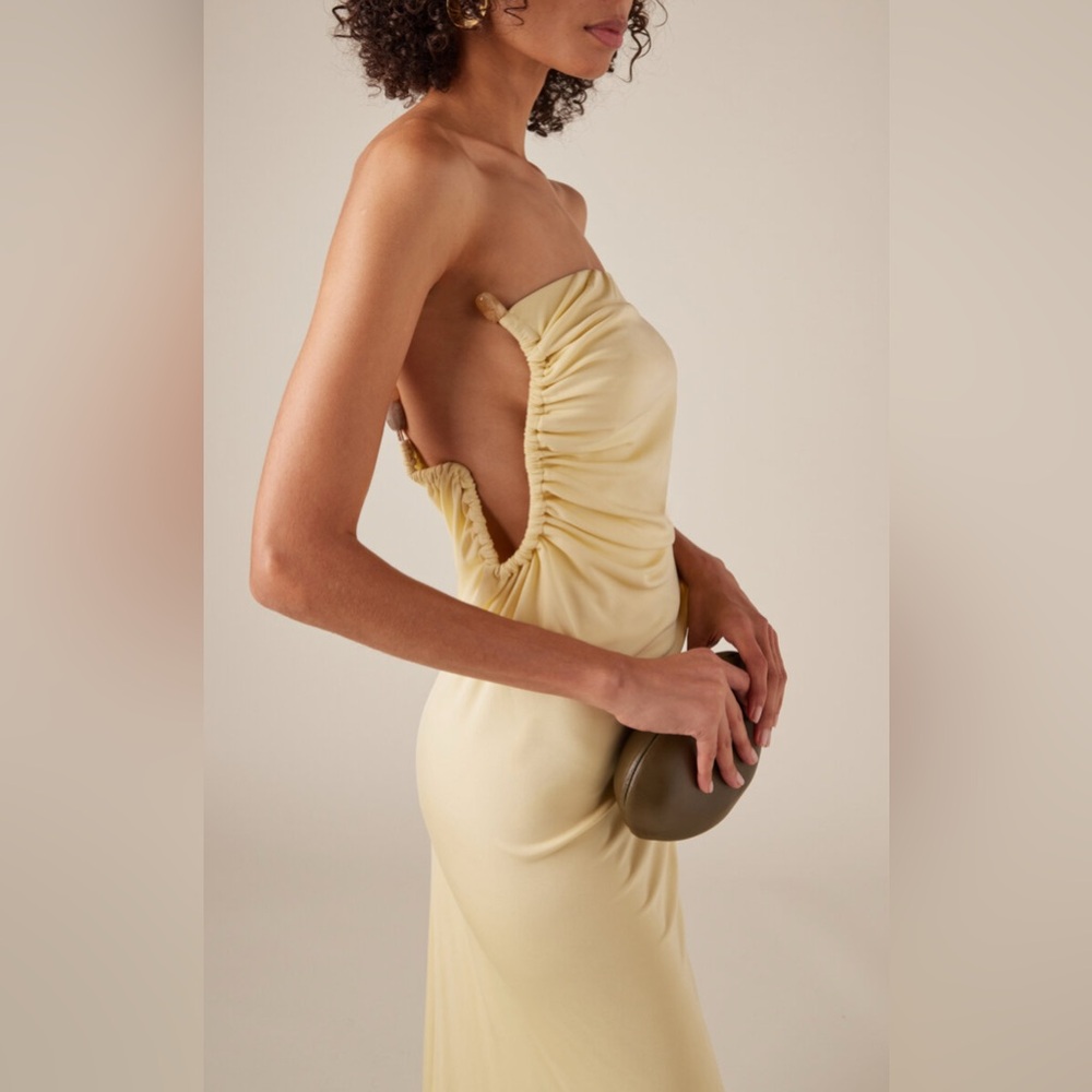 NWT Christopher Esber - Odessa strapless jersey maxi dress in Butter - Picture 3 of 10